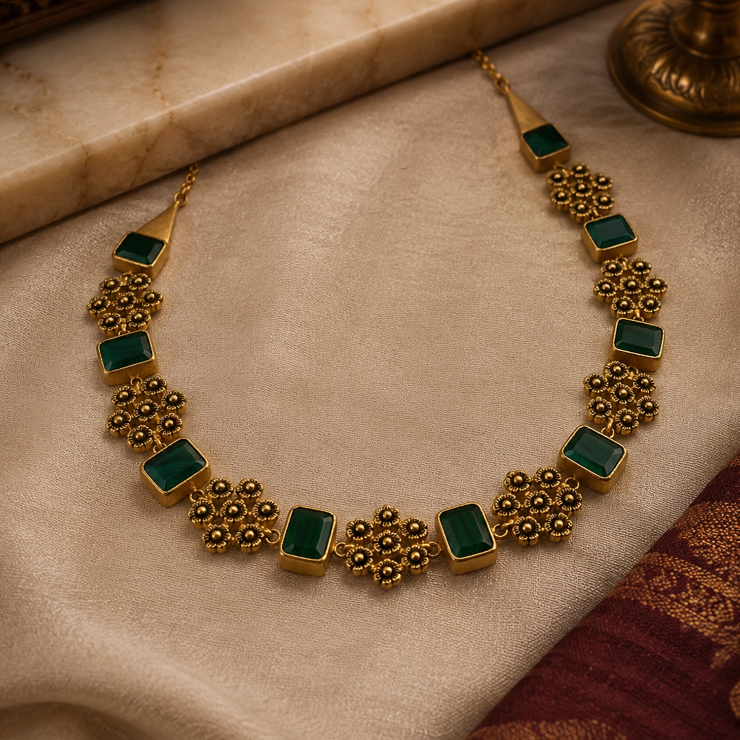 Emerald Bloom Heritage Necklace