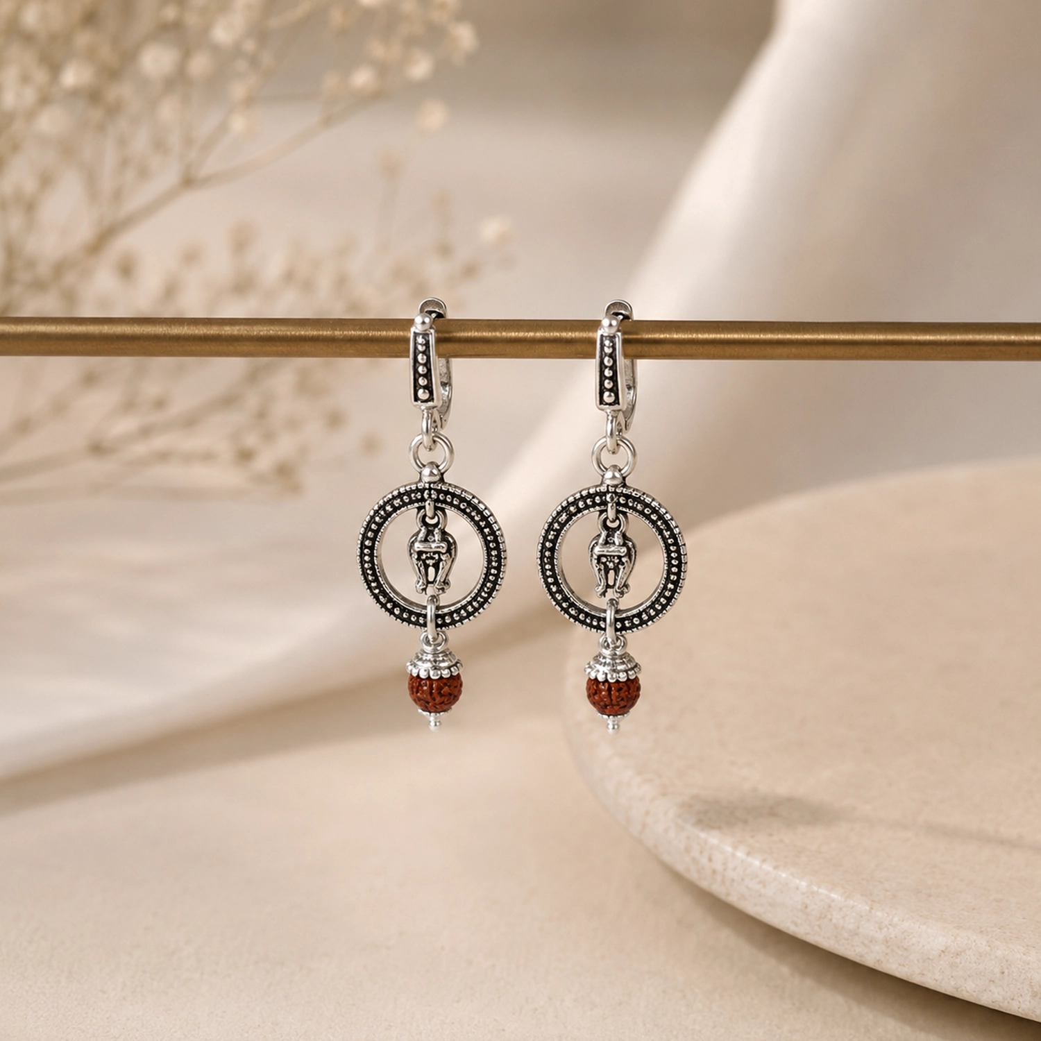 Sacred Rudraksha Drop Earrings
